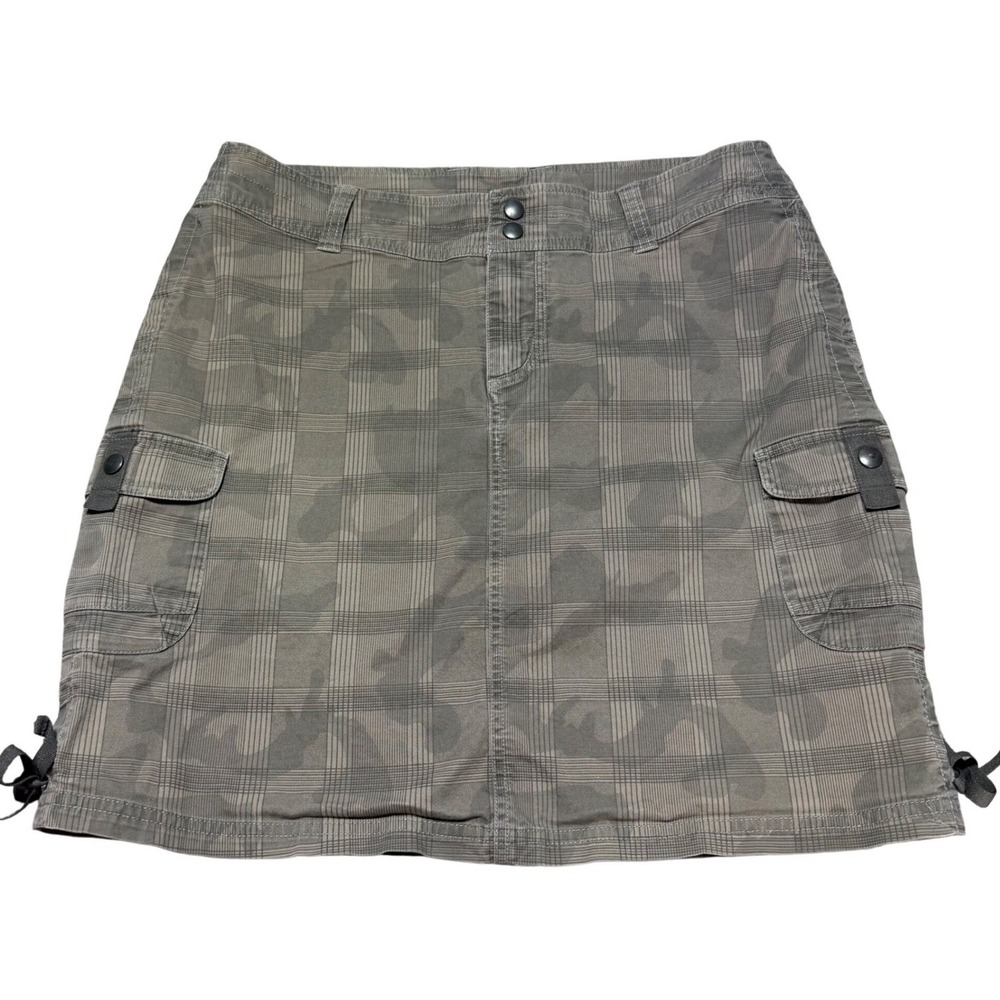 Kuhl Women 10 Camo Plaid Cargo Skirt Outdoor Gorpcore Cotton Y2K VTG Green